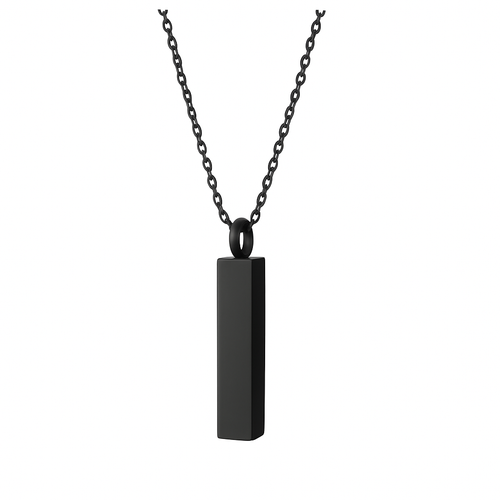 The Pillar Cremation Necklace in Sterling Silver / Black - product view 1