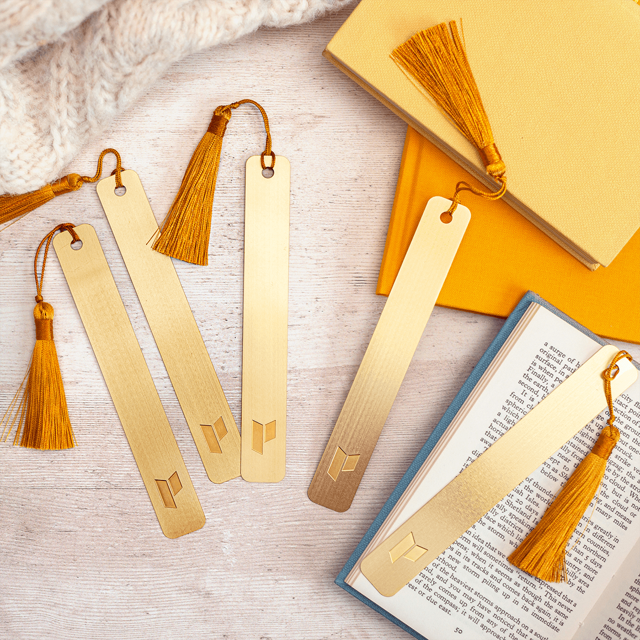 Gold Brushed Metal Bookmark – Elegant & Durable