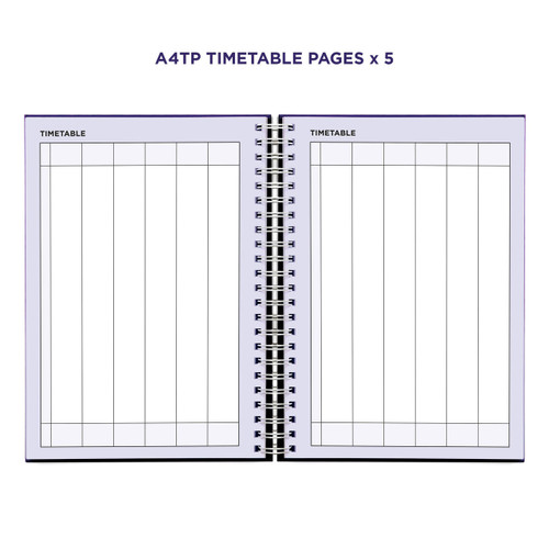 Example pages from a Pirongs Teacher Planner, showing timetable pages Example pages from a Pirongs Teacher Planner, showing timetable pages