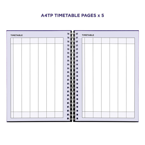 Example pages from a Pirongs Teacher Planner, showing timetable pages Example pages from a Pirongs Teacher Planner, showing timetable pages
