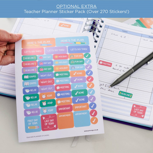 Pirongs Teacher Planner with optional extra of a sticker pack Pirongs Teacher Planner with optional extra of a sticker pack