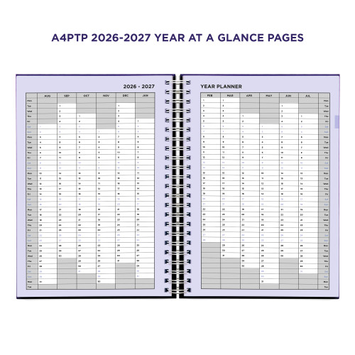 Example pages from a Pirongs Teacher Planner, showing 2026-2027 year planner page spread Example pages from a Pirongs Teacher Planner, showing 2026-2027 year planner page spread