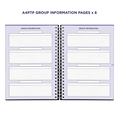 Example pages from a Pirongs Primary Teacher Planner, showing group information pages Example pages from a Pirongs Primary Teacher Planner, showing group information pages