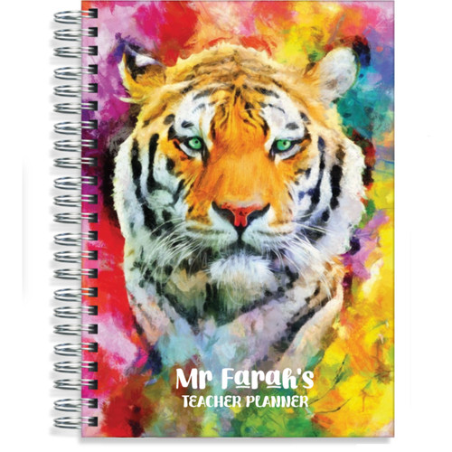 Pirongs Animal designer personalised teacher planner Tiger cover design A4 A5