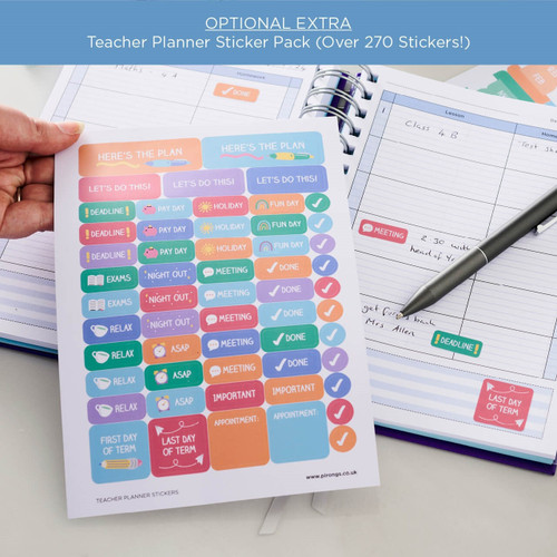 Pirongs optional sticker pack add-on for personalised teacher planner