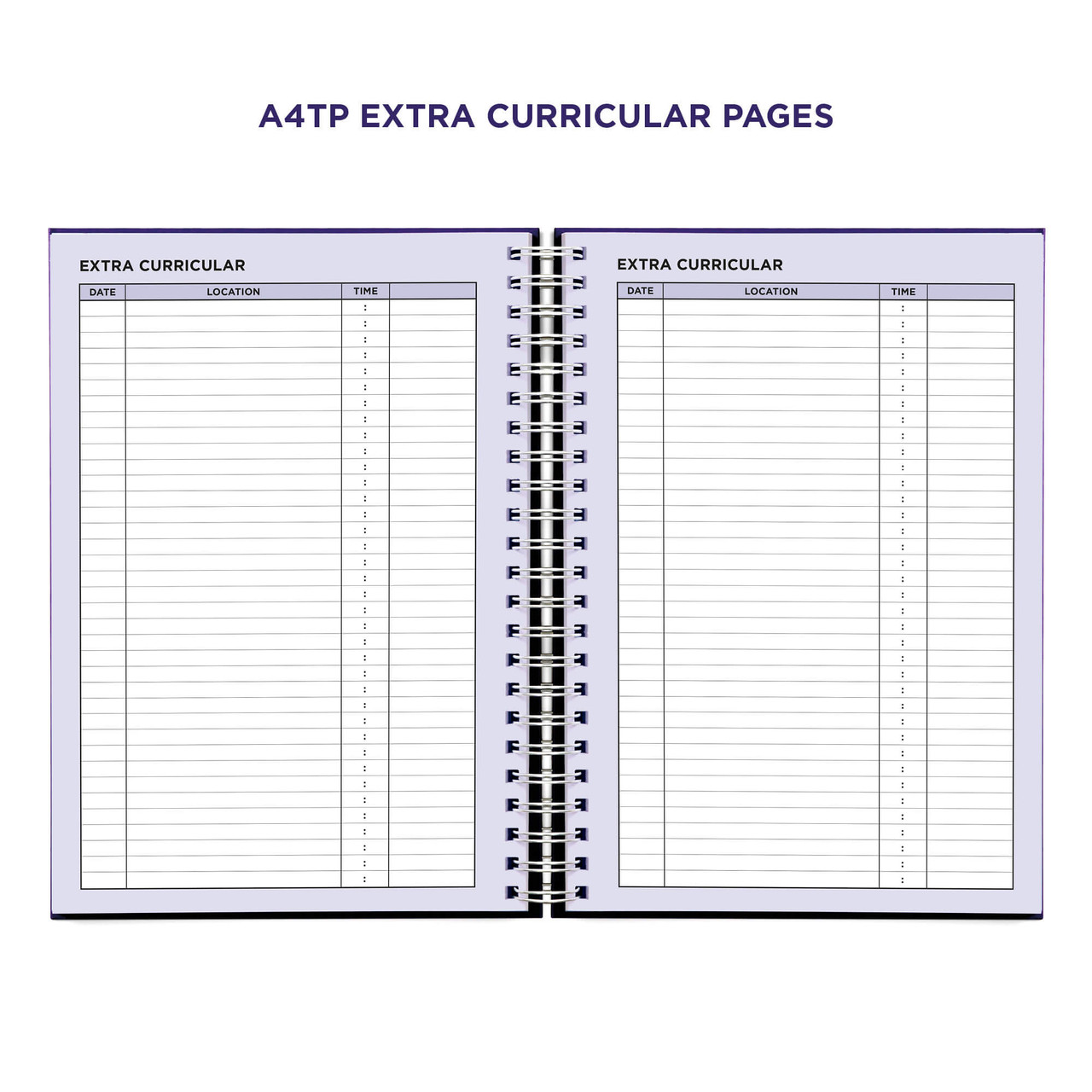 Example pages from a Pirongs Teacher Planner, showing extra-curricular pages Example pages from a Pirongs Teacher Planner, showing extra-curricular pages