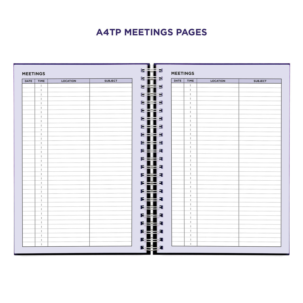 Example pages from a Pirongs Teacher Planner, showing meetings pages Example pages from a Pirongs Teacher Planner, showing meetings pages
