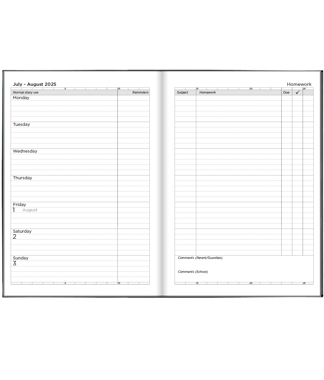 Homework Diary 2025-2026