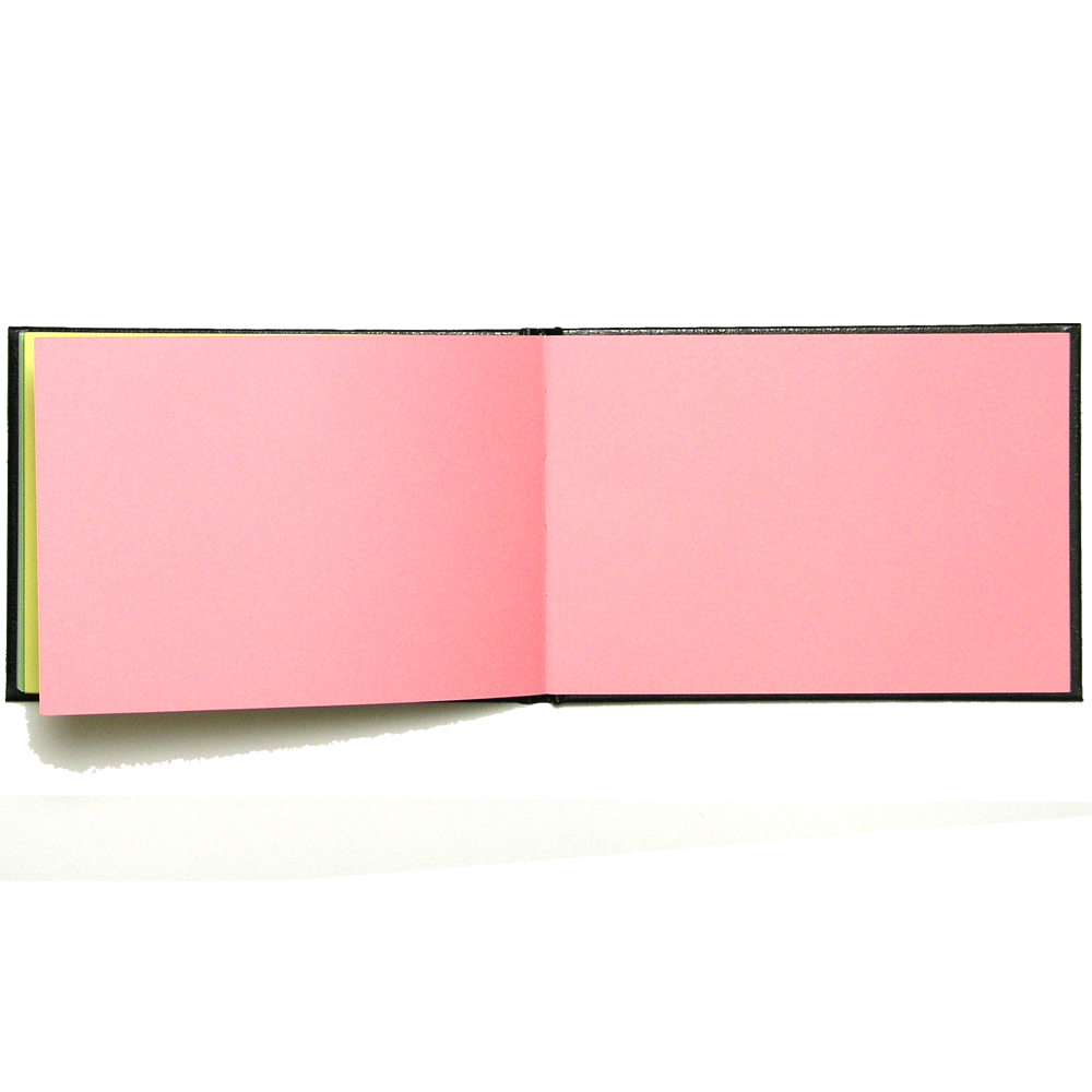 An open Pirongs Autograph Book with pink blank pages