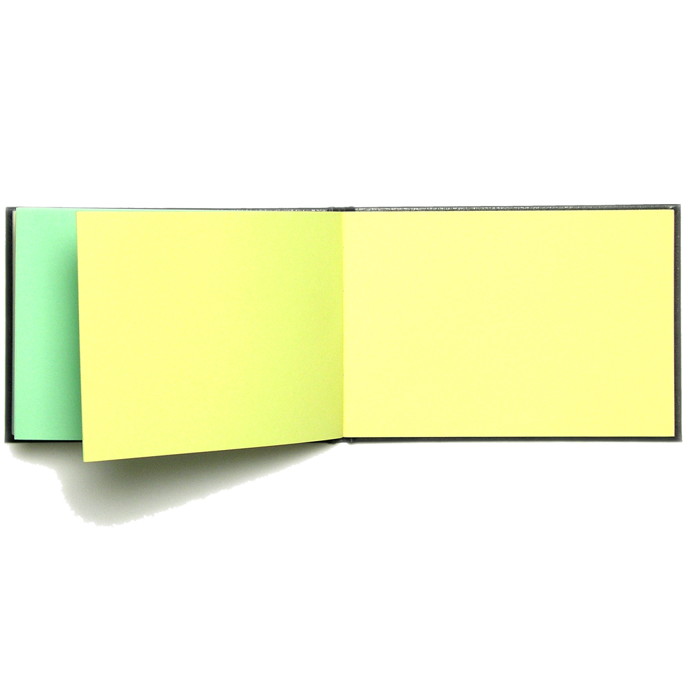 An open Pirongs Autograph Book with yellow blank pages