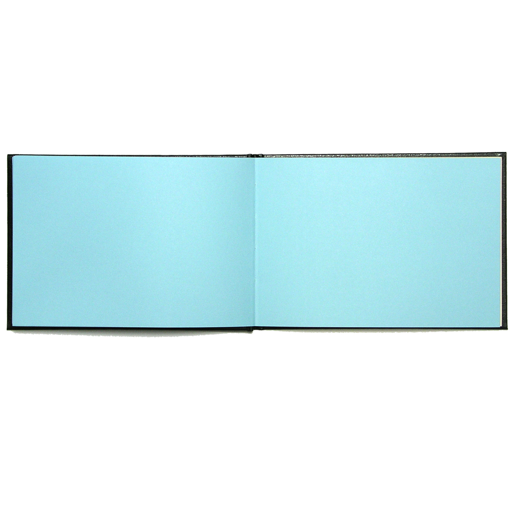 An open Pirongs Autograph Book with blue blank pages