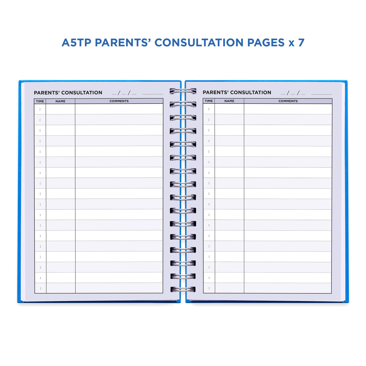 Example pages from a Pirongs Teacher Planner, showing parents' consultation pages Example pages from a Pirongs Teacher Planner, showing parents' consultation pages