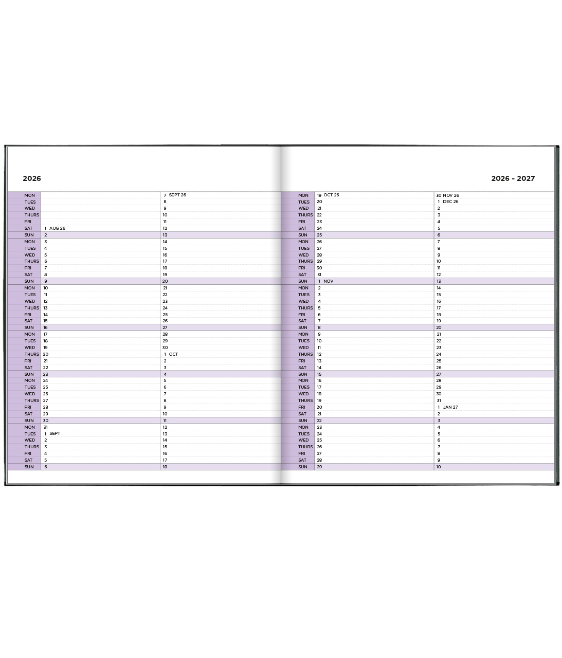 Wire-bound Standard Week-to-view Diary 2025-2026