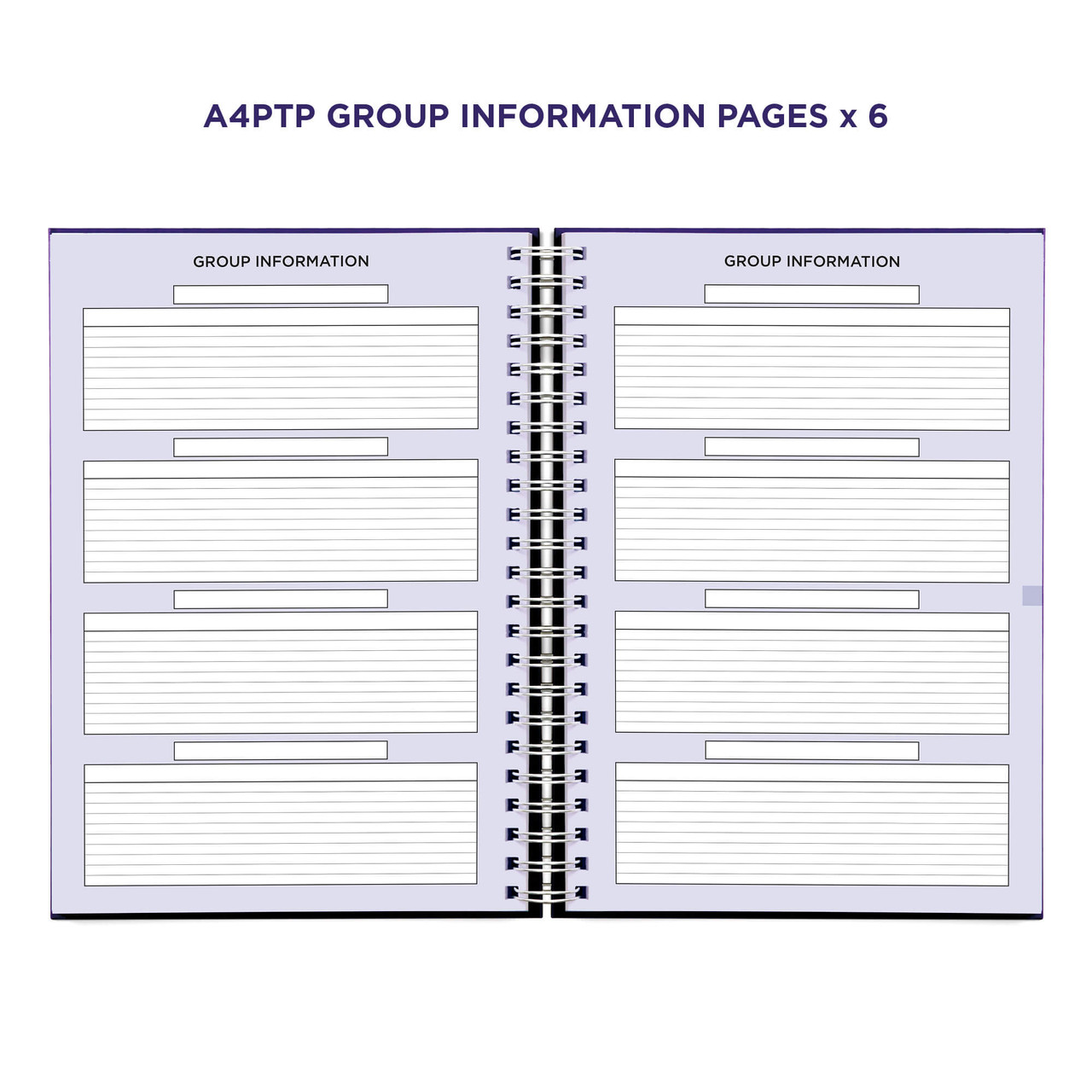 Example pages from a Pirongs Primary Teacher Planner, showing group information pages Example pages from a Pirongs Primary Teacher Planner, showing group information pages