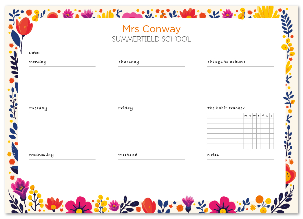 Personalised Deskpad - Floral Personalised Deskpad - Floral