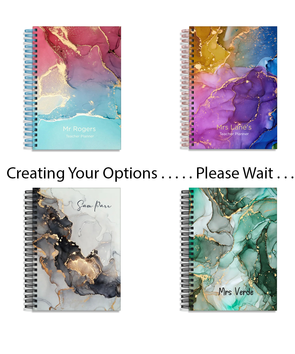 Designer Teacher Planners - Coloured Marble Designer Teacher Planners - Coloured Marble