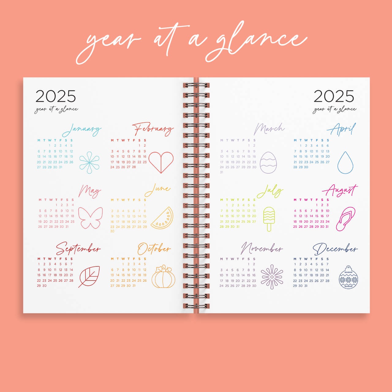 Designer Life Planners - Coloured Marble