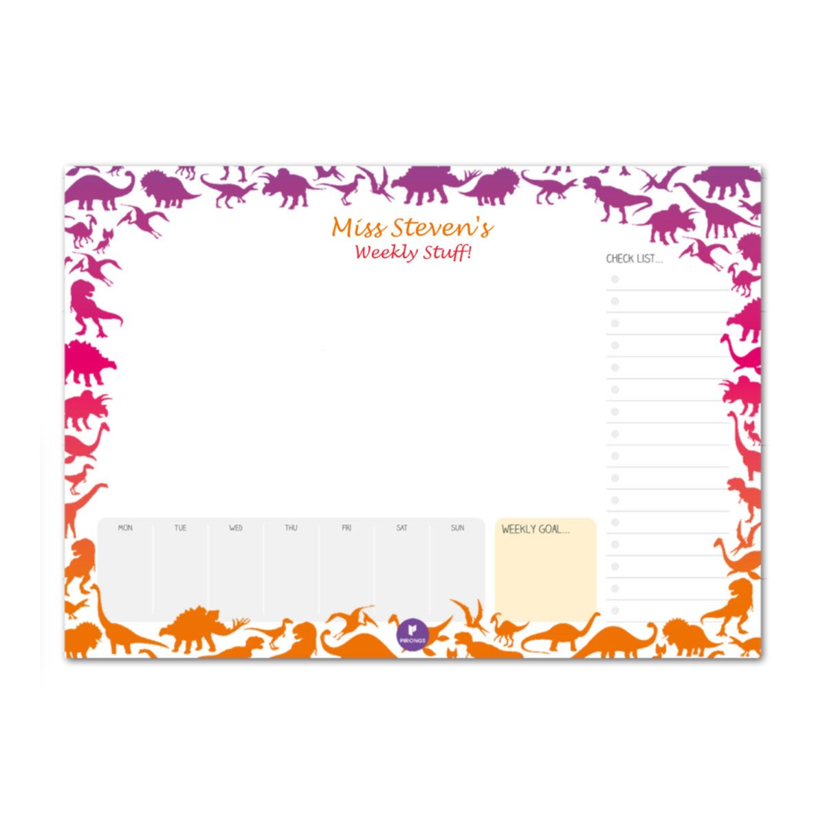 Tear-off Deskpad - Dinosaur