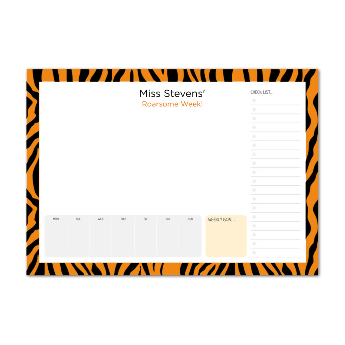 Tear-off Deskpad - Tiger Print
