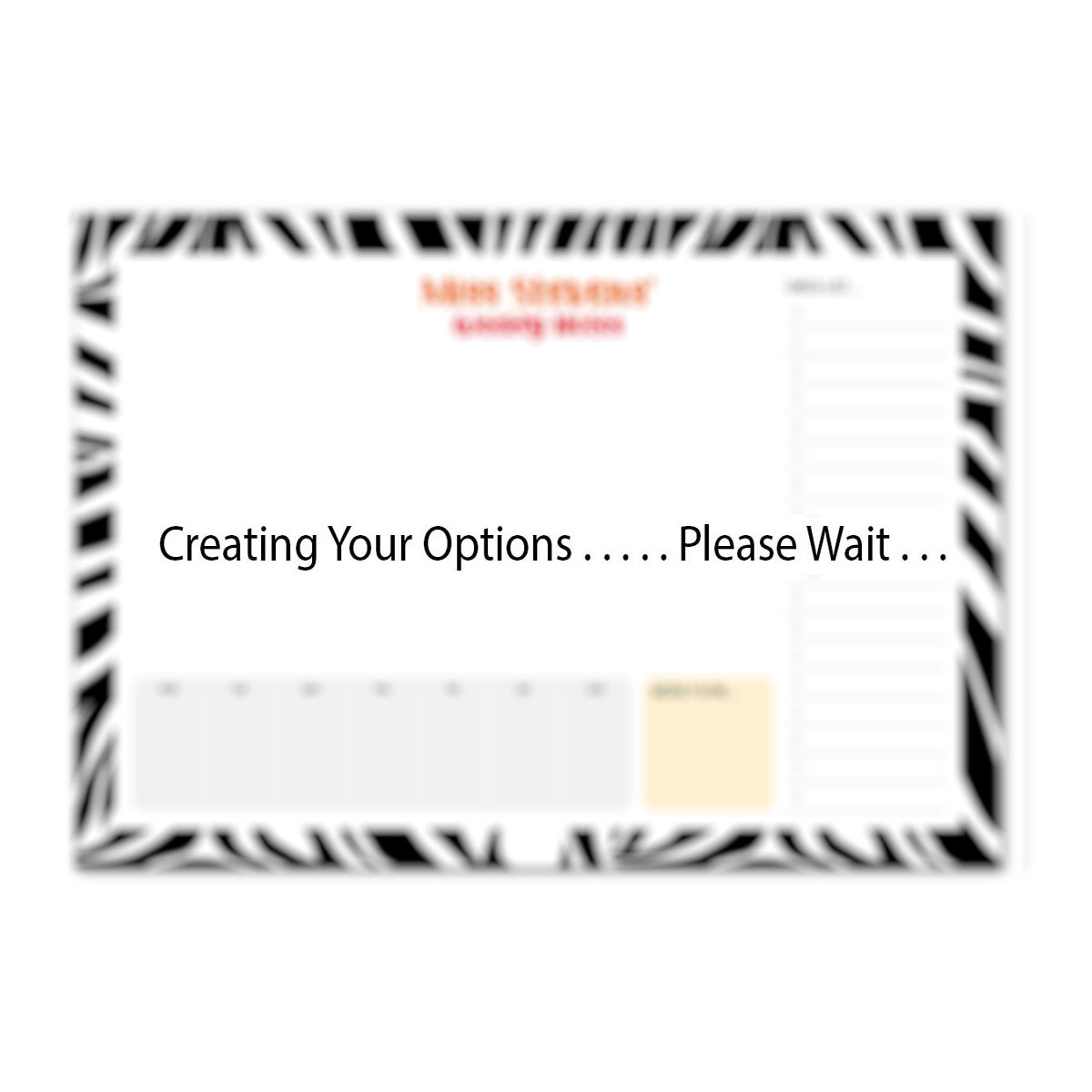 Tear-off Deskpad - Zebra Print Tear-off Deskpad - Zebra Print