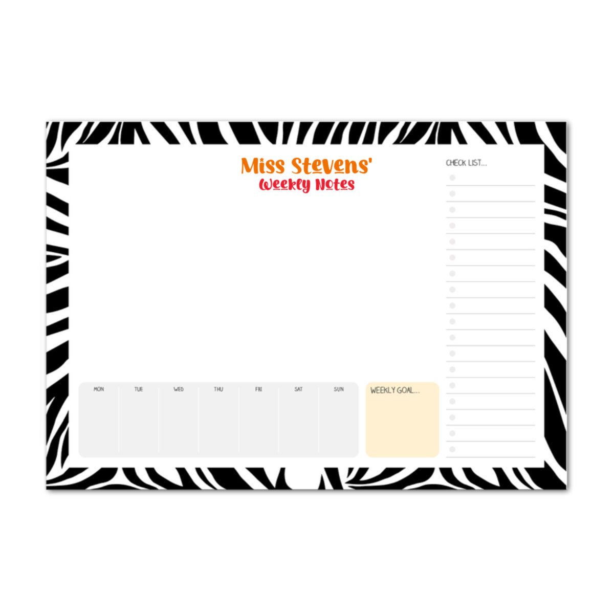Tear-off Deskpad - Zebra Print Tear-off Deskpad - Zebra Print