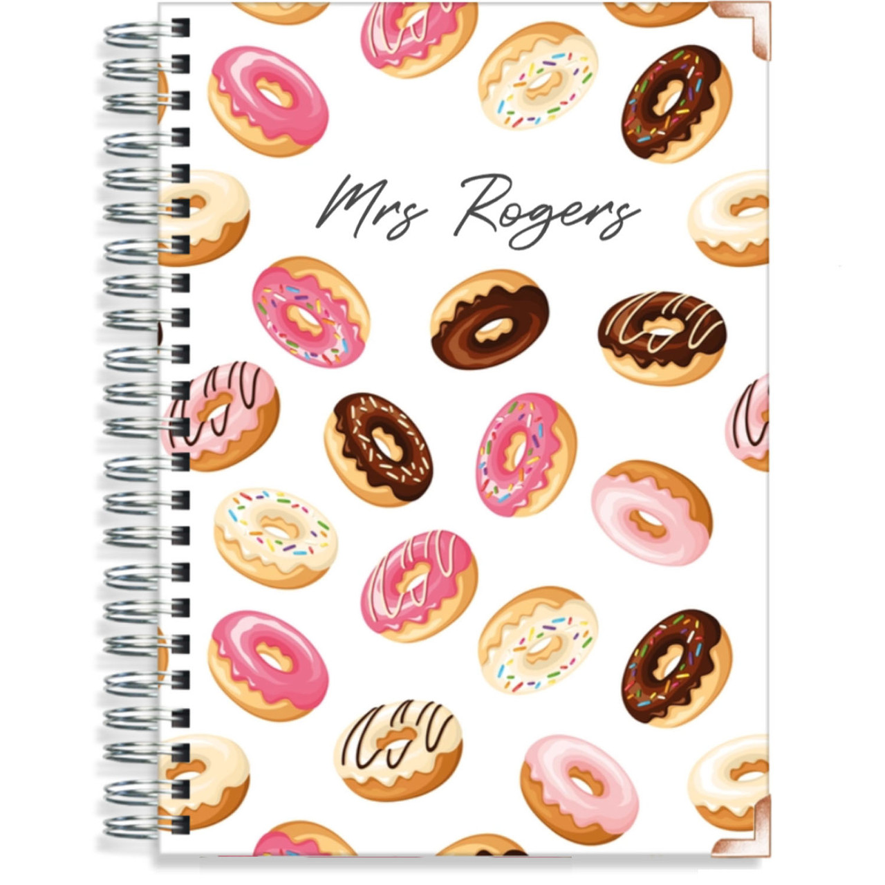 Pirongs Food designer personalised teacher planner doughnut cover design A4 A5