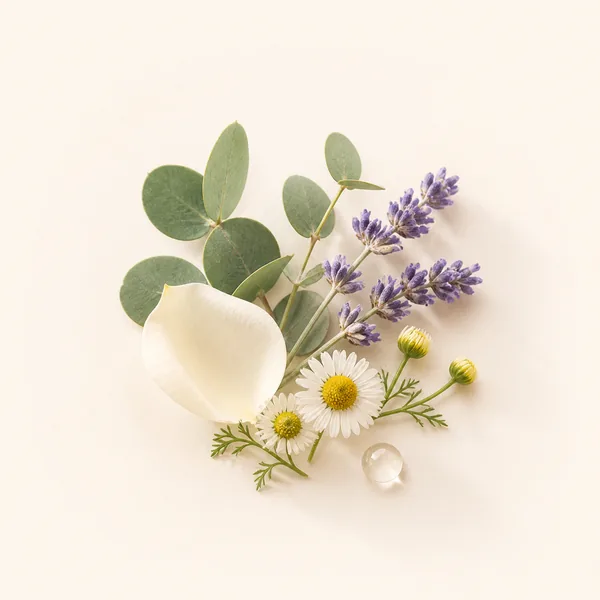 Botanical ingredients representing private label blended floral waters