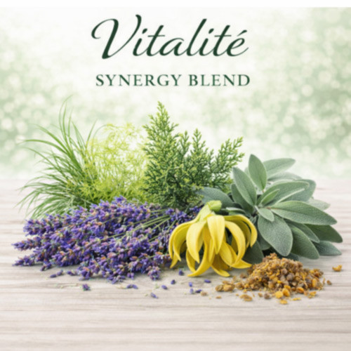 Vitalité essential oil synergy blend for wholesale aromatherapy and body care formulation