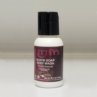 kettey's travel black soap body wash mini 