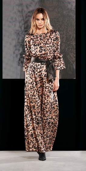 Jijil Collection Leopard Print Long Dress
