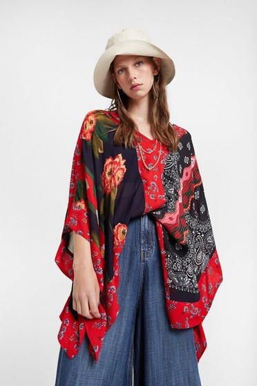 Patchwork Poncho Blouse