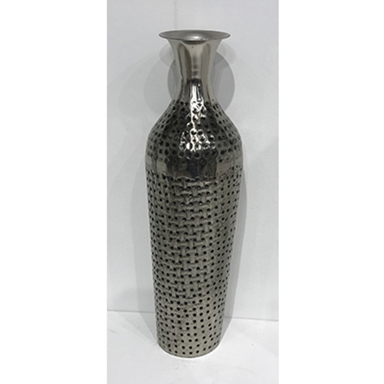 Medium Jute Weave Vase-Antique Nickel