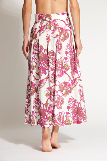 Pink & White  Flower Skirt - Blukey