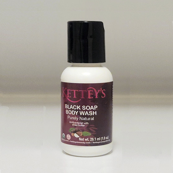 kettey's travel black soap body wash mini 