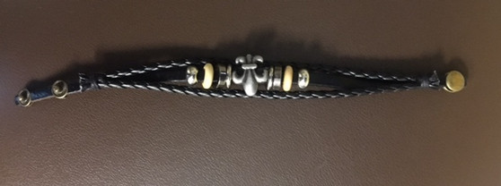 trendy bead and leather bracelet