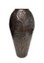 Embossed Floral Copper Vase