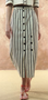 Hanita - Skirt Stripped Pencil Skirt w/ Buttons