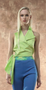 Hanita - Lime Cross Neckline w/ Tie Bow