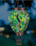 Mosaic Hot Air Balloon Solar Lantern Green