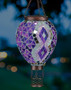 Mosaic Hot Air Balloon Solar Lantern Purple