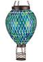 Mosaic Hot Air Balloon Solar Lantern Blue
