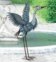 Metallic Blue Heron 29" - Wings Up