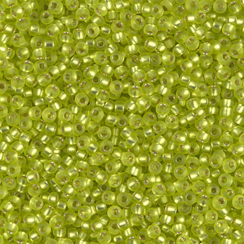 Miyuki Seed Beads 11-914F Matte Silver Lined Chartreuse 24 grams