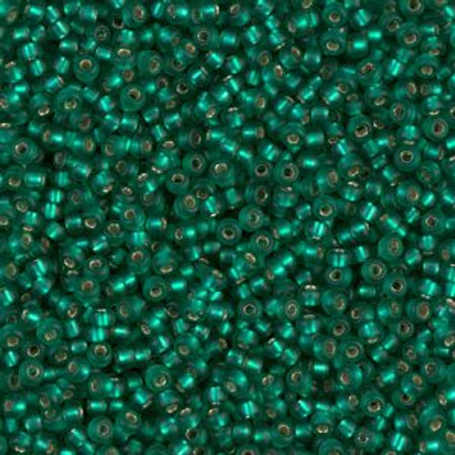 Miyuki Seed Beads 11-917F Matte Silver Lined Emerald