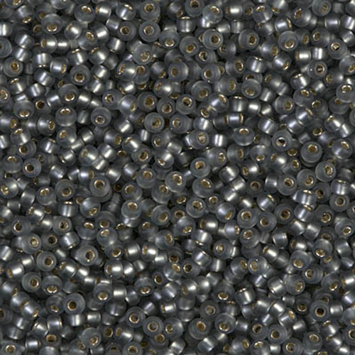 Miyuki Seed Beads 11-921F Matte Silver Lined Grey 24 grams