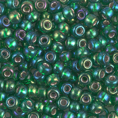 Miyuki Seed Beads Size 6/0 6-91016 Silver Lined Green AB