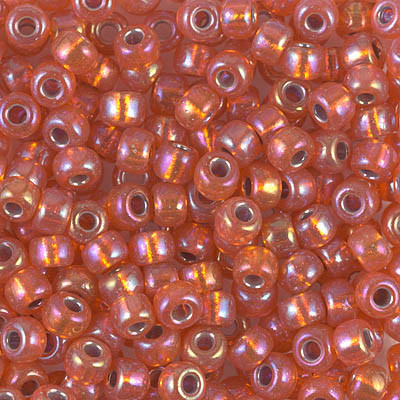 Miyuki Seed Beads Size 6/0 6-91008 Silver Lined Orange AB