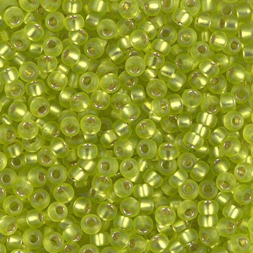 Miyuki Seed Beads 8-914F Matte Silver Lined Chartreuse 22 grams