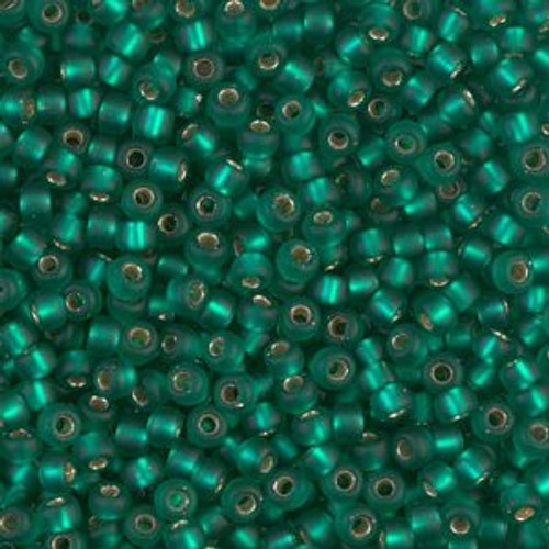 Miyuki Seed Beads 8-917F Matte Silver Lined Emerald