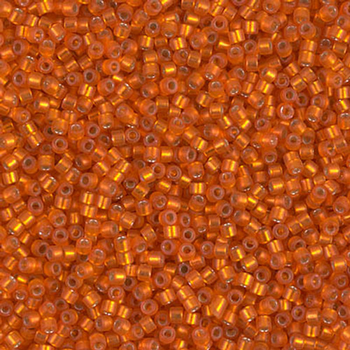 Miyuki Delica Beads 11/0 DB682 Semi Matte Silver Lined Orange